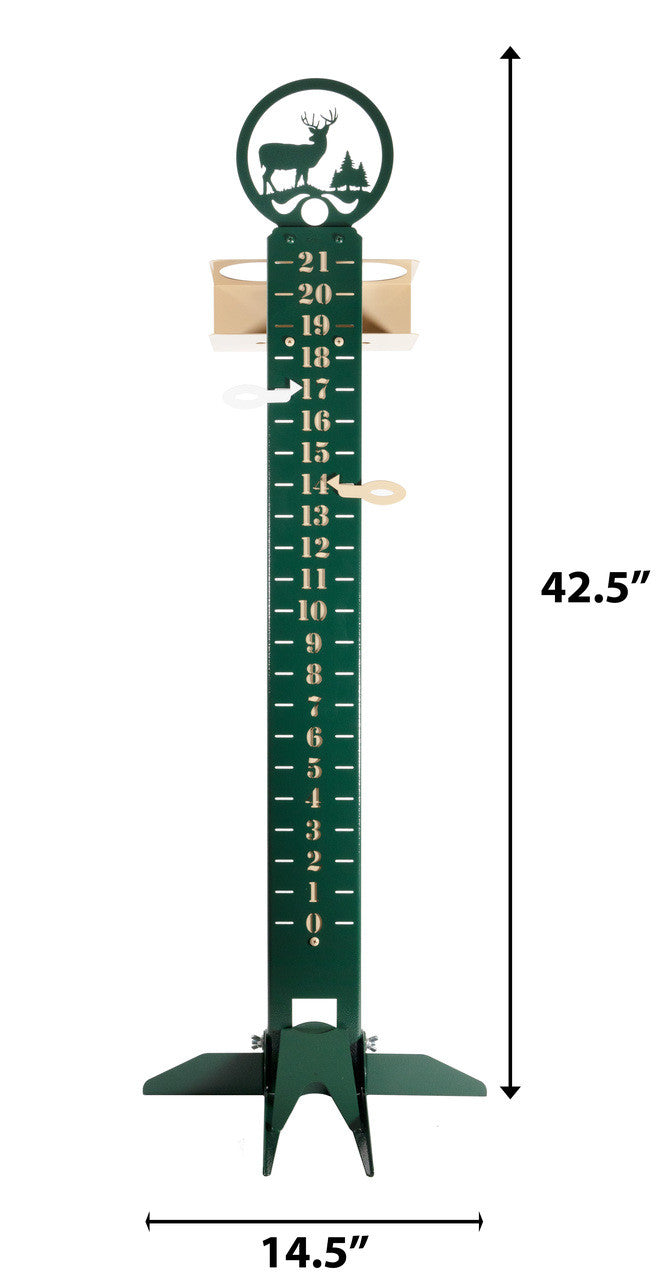 Buck Deer Green Metal Lawn Scoreboard / Cup Holder