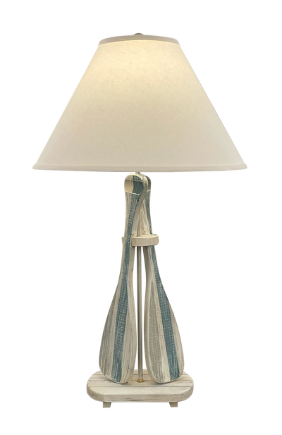 2 Paddle Tide Stripe Table Lamp w/Shade
