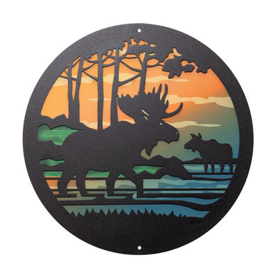 Bull Moose Metal Wall Art / with Backer Plate