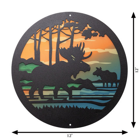Bull Moose Metal Wall Art / with Backer Plate
