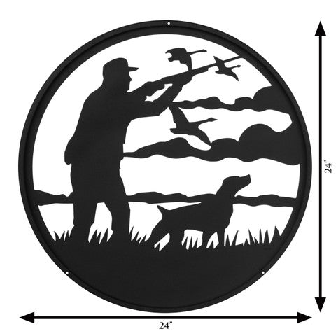 Goose / Duck Hunter Round Metal Wall Art
