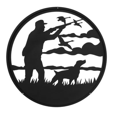 Goose / Duck Hunter Round Metal Wall Art