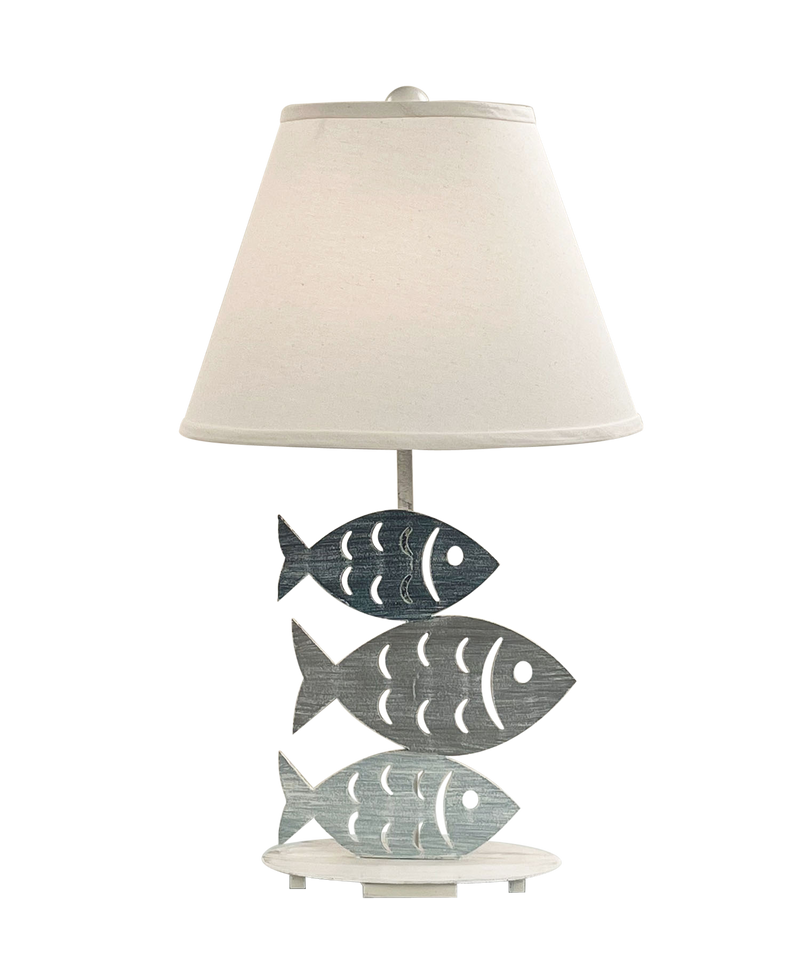 Nautical Iron 3 Fish Metal Table Lamp