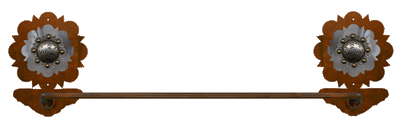 Round Silver Concho 27 Inch Towel Bar