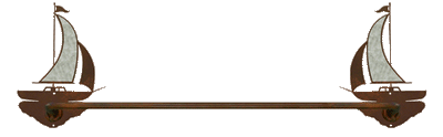 Burnished Sailboat Design 18 Inch Hand Towel Bar