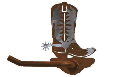 Burnished Cowboy Boot Design Tissue Holder