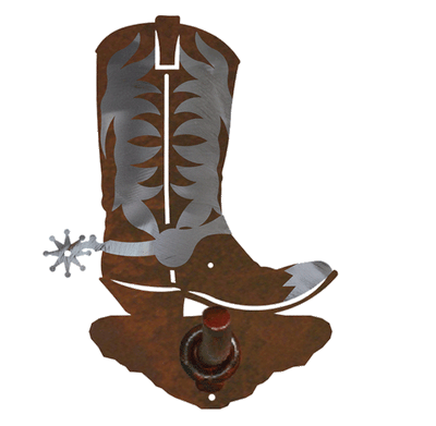 Burnished Cowboy Boot Design Robe Hook