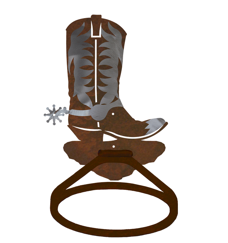 Burnished Cowboy Boot Towel Ring