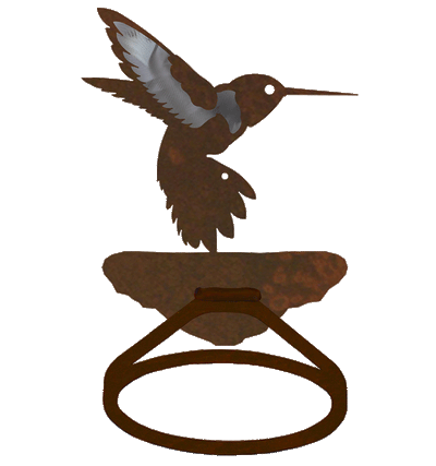 Burnished Hummingbird Metal Towel Ring
