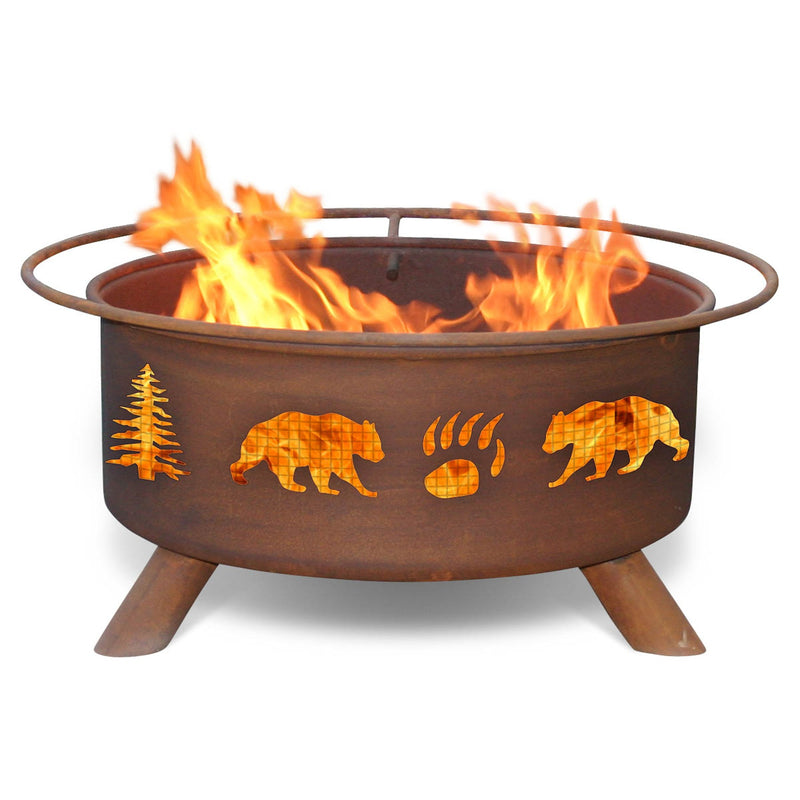 Patina Products Bear with Pine Tree Outdoor Fire Pit