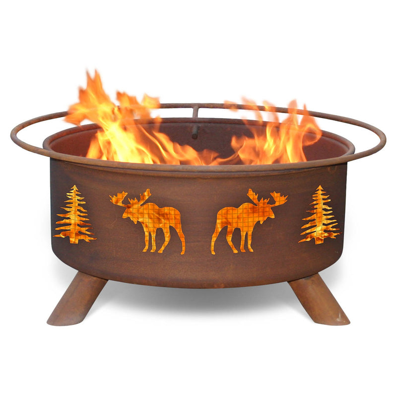 Patina Products Moose with Pine Tree Outdoor Fire Pit
