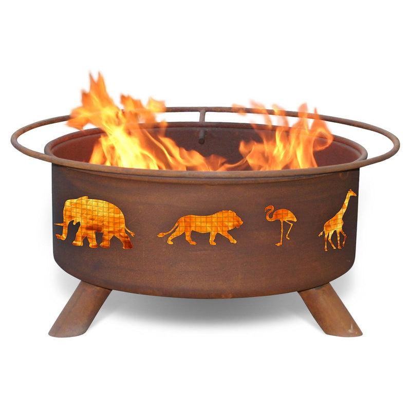 Safari Wild Animal Design Outdoor Fire Pit