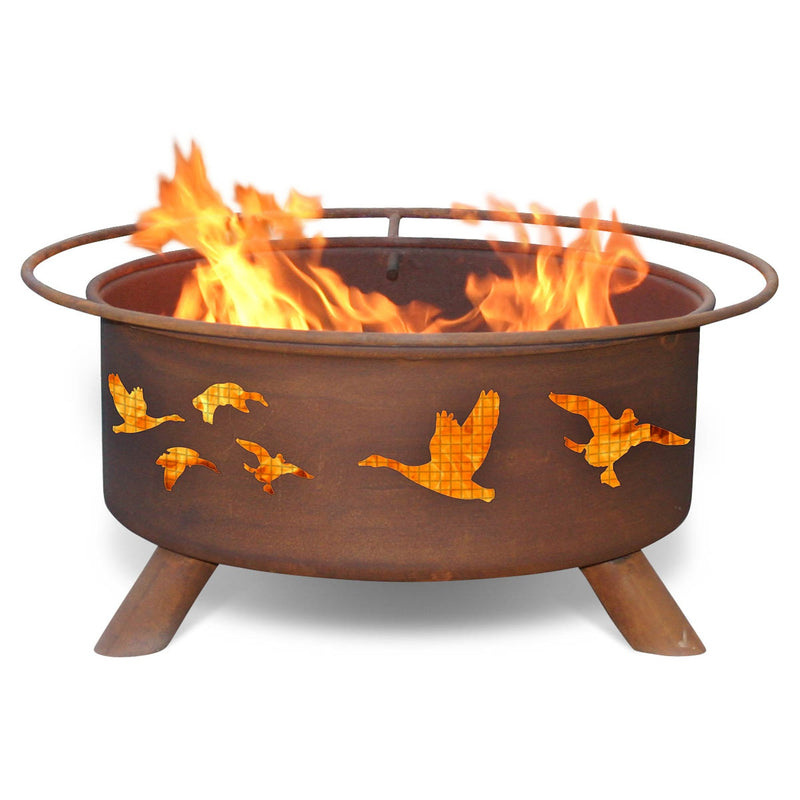 Wild Duck Waterfowl Design Outdoor Fire Pit