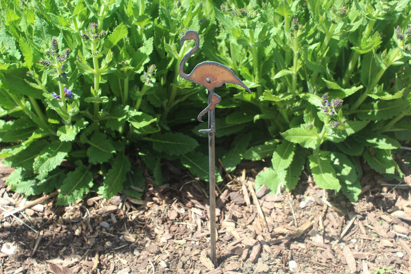 Flamingo Nautical Metal Plant Stake