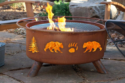 Patina Products Bear with Pine Tree Outdoor Fire Pit