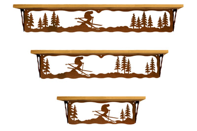 Skier Design Metal Wall Shelf