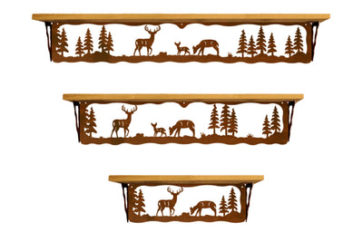 Deer Family Metal Wall Shelf