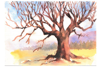 Winter Tree / Bare Tree - Watercolor Painting