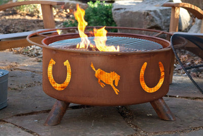 Patina Products Horseshoe Design Outdoor Fire Pit