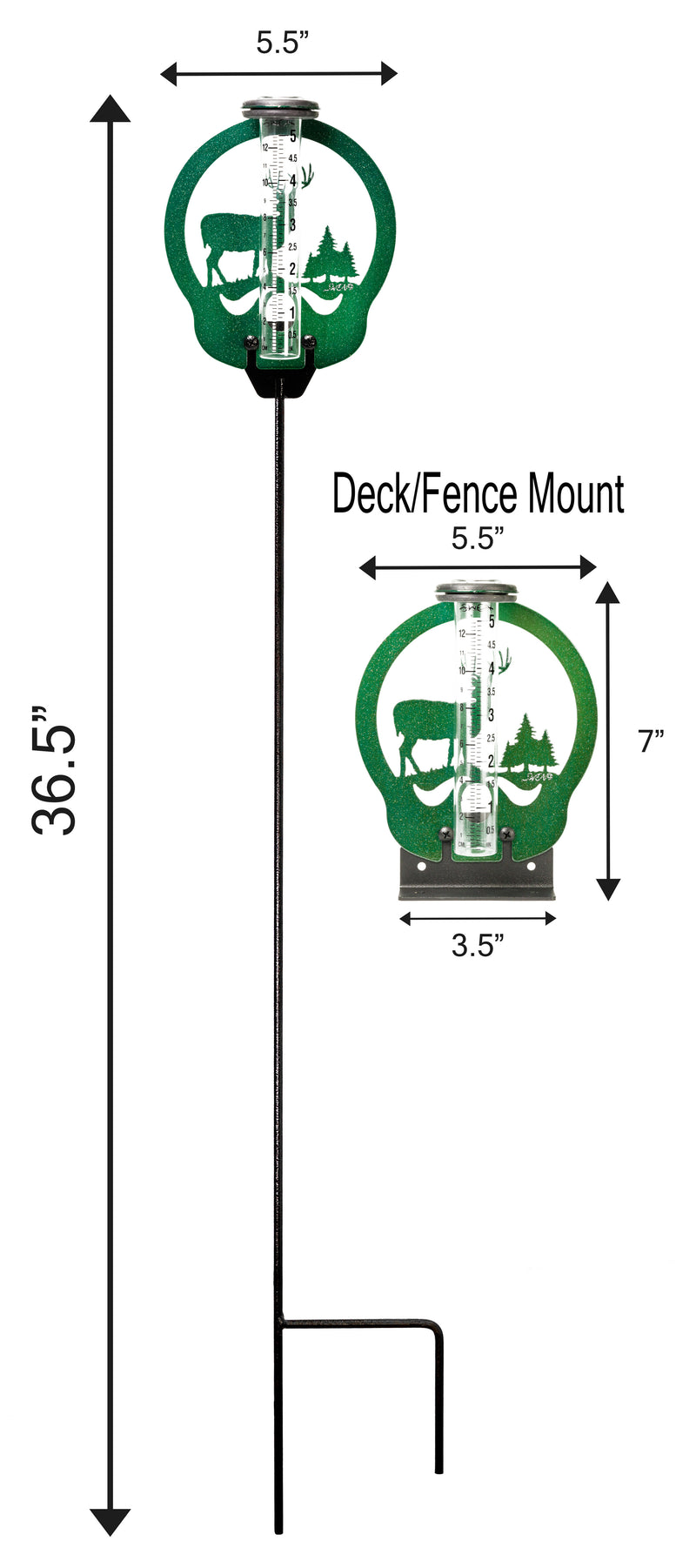 Deer with Pine Trees Rain Gauge