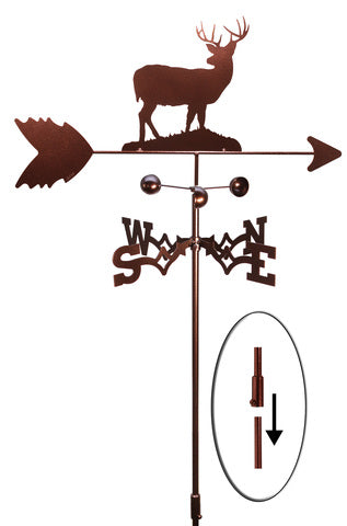 Buck Deer Metal Weathervane with Garden Pole.