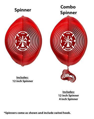 Fire Rescue Design Metal Wind Spinner