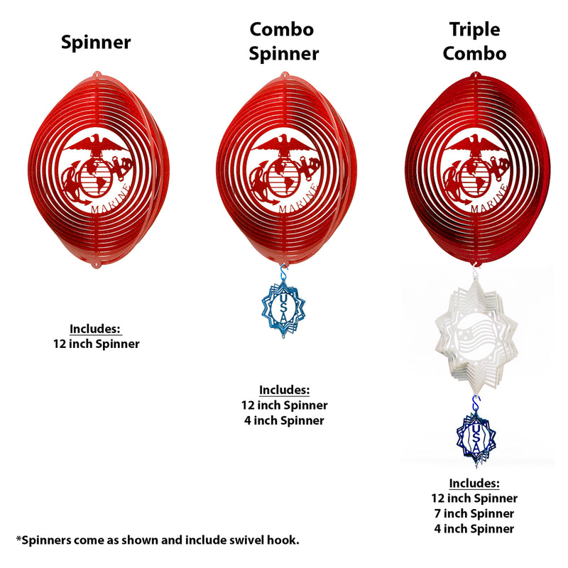 Marine Corps Design Metal Wind Spinner