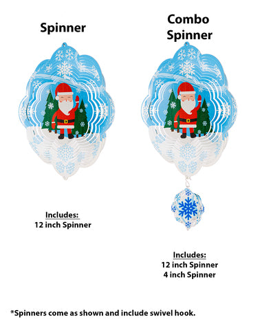 Santa Multi-Color Design Metal Wind Spinner