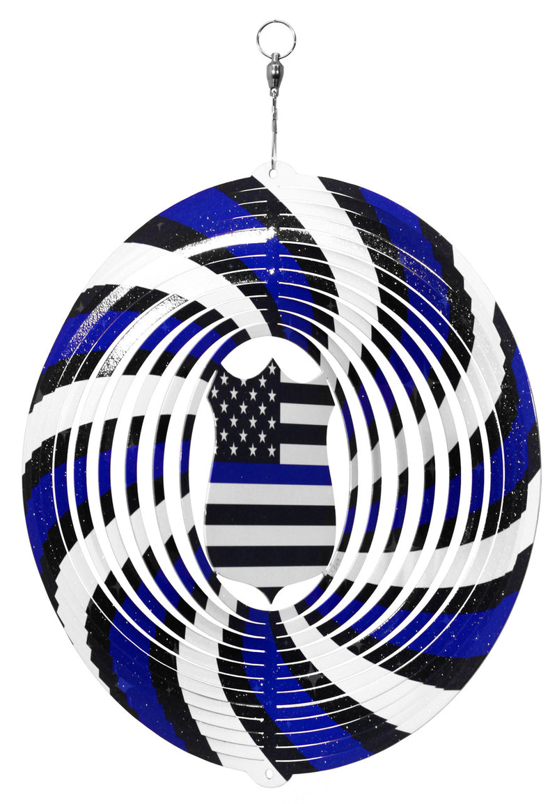 Police back the Blue Garden Metal Wind Spinner