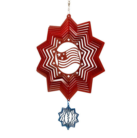 American Flag Metal Wind Spinner