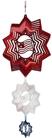American Flag Metal Wind Spinner