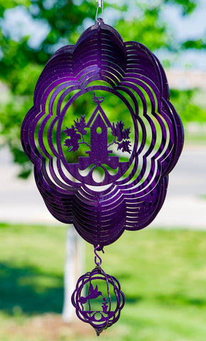 Birdhouse Design Metal Wind Spinner