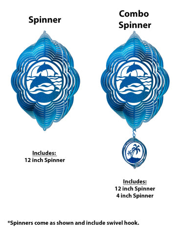 Dolphin Design Metal Wind Spinner