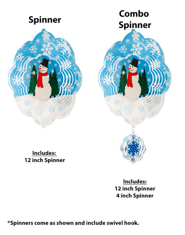 Snowman Multi-Color Design Metal Wind Spinner