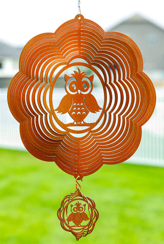 Owl Design Metal Wind Spinner