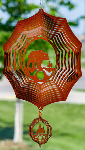 Bear Design Metal Wind Spinner