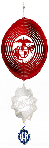 Marine Corps Design Metal Wind Spinner