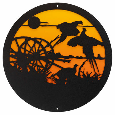 Pheasant Design Round Metal Wall Art