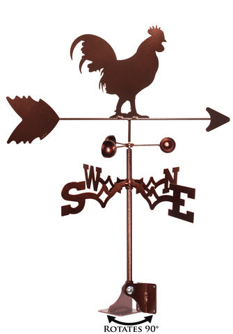 Farm Rooster Metal Weathervane with adjustable mount.