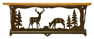 Deer Family 20 Inch Hand Towel Bar Shelf