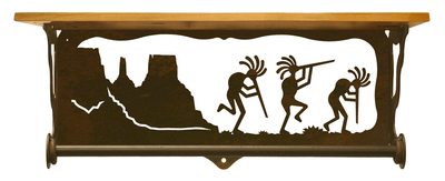 Kokopelli Design 20 Inch Hand Towel Bar Shelf