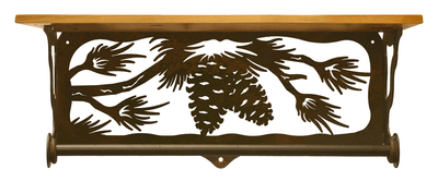 Pine Cone 20 Inch Hand Towel Bar Shelf