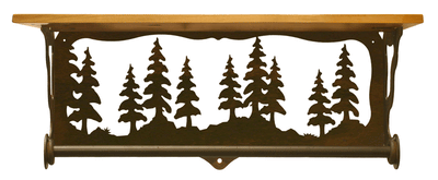 Pine Tree 20 Inch Hand Towel Bar Shelf