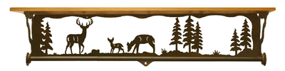 Deer Family 34" Towel Bar Shelf
