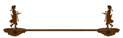 Pistol Cowgirl Design 18" Hand Towel Bar