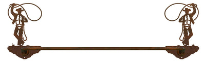 Roping Cowboy Design 18" Hand Towel Bar