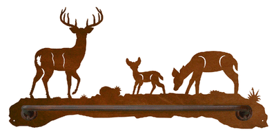Deer Family 18" Scenic Hand Towel Bar