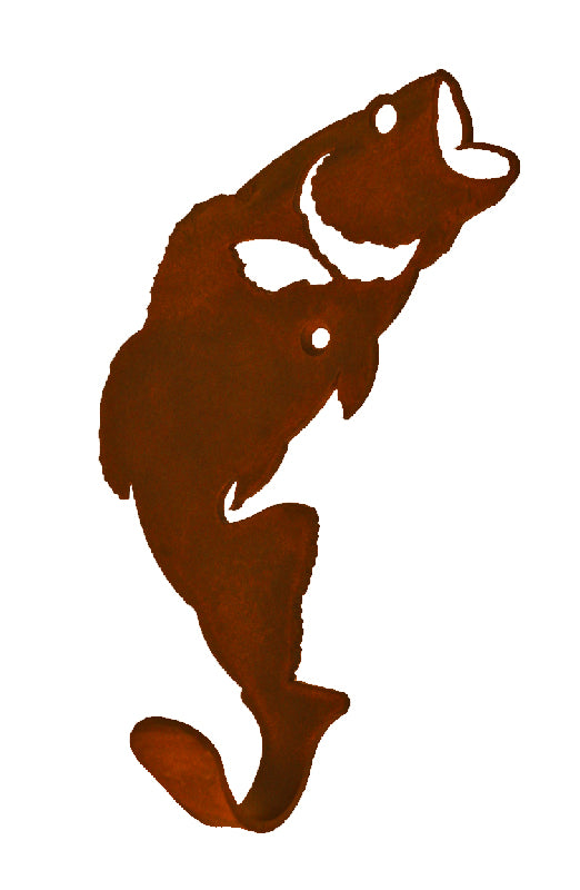 bass fish wall hooks Bass Design Single Metal Wall Hook