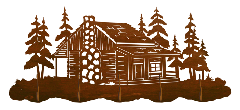 Cabin Design 5 Hook Metal Wall Coat Rack Inspired by the Outdoors