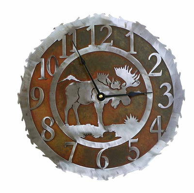 Bull Moose Design Metal Wall Clock